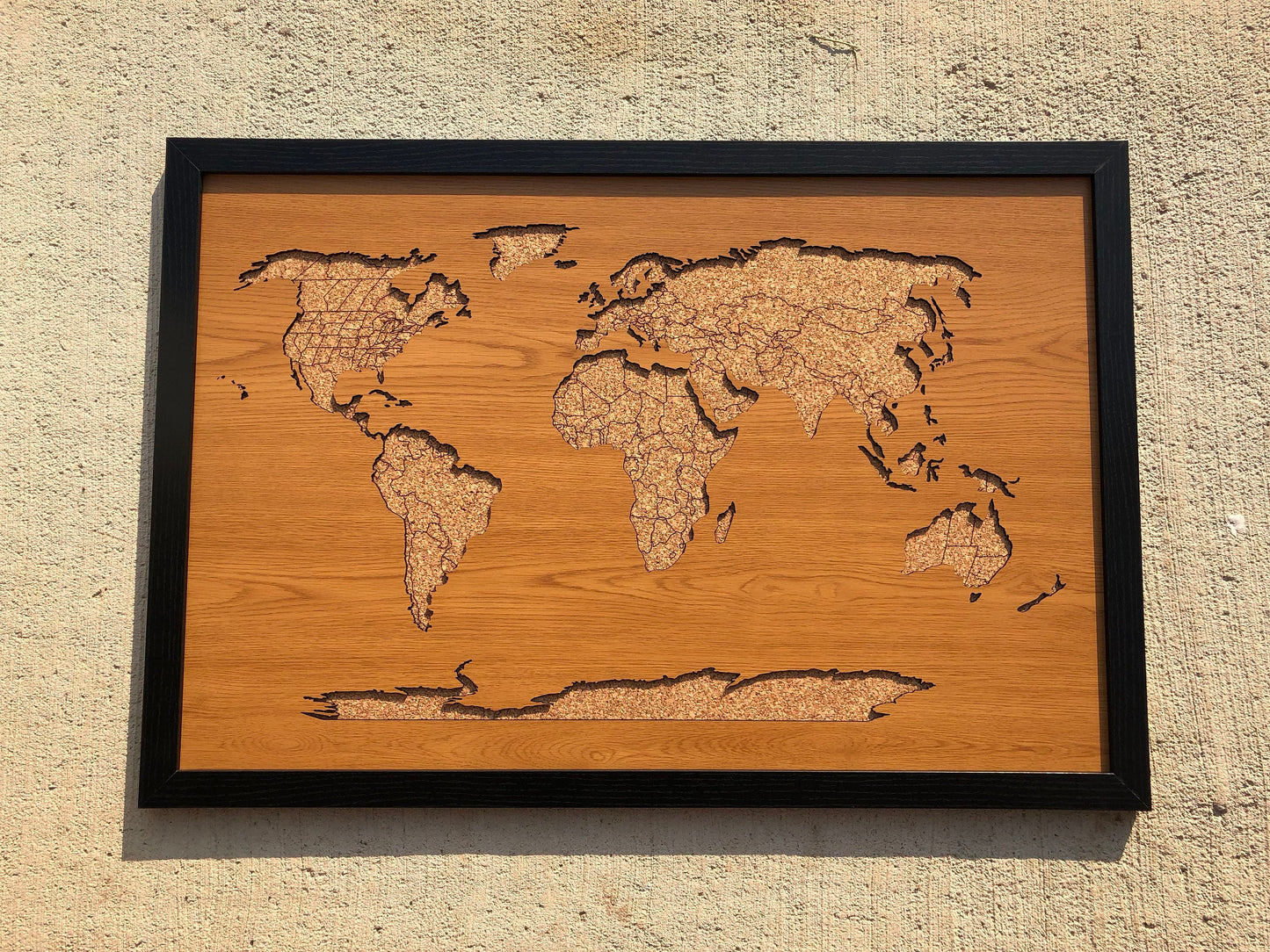 Laser Cut Wood Pushpin Map v1 - Wood