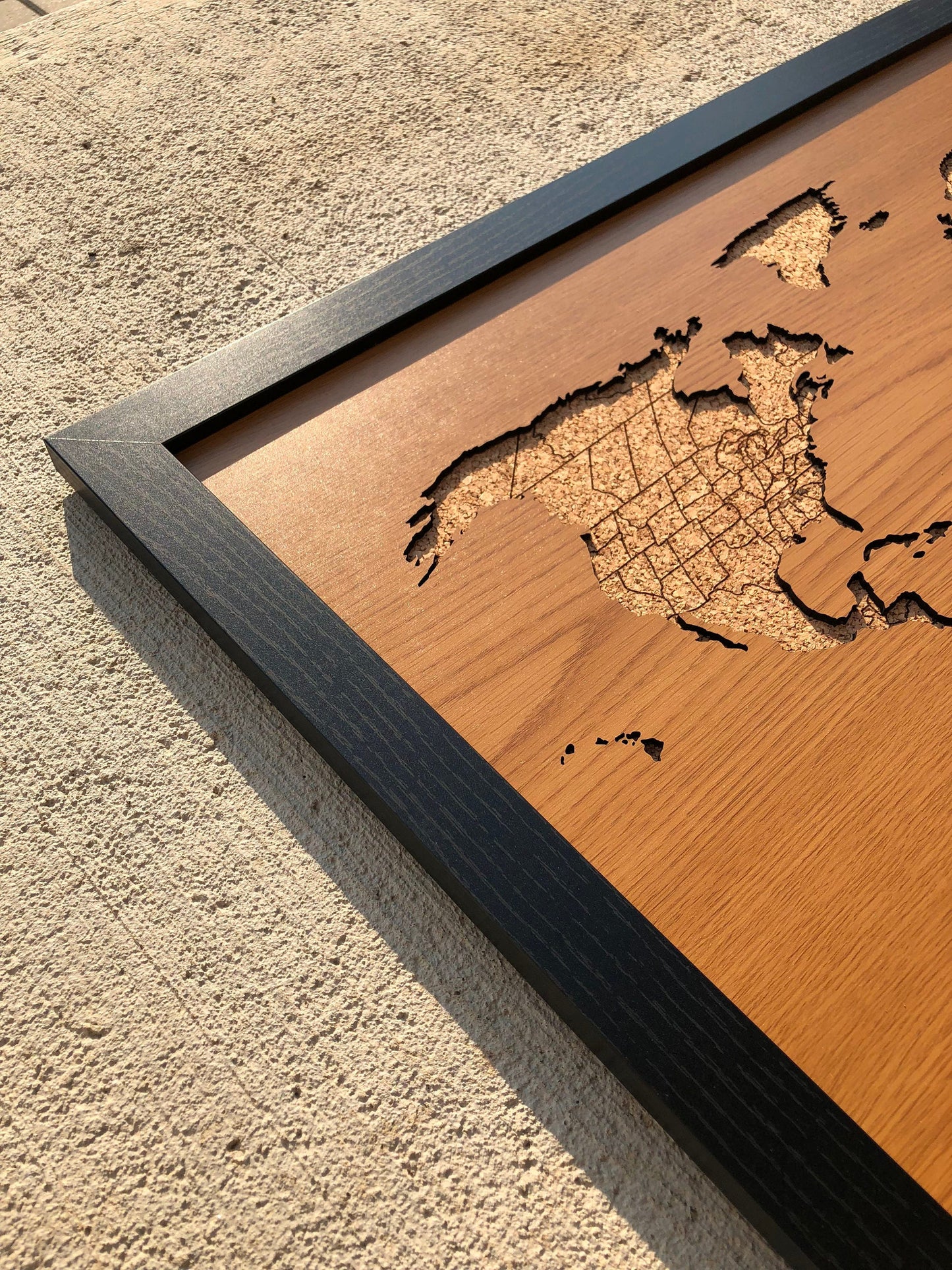 Laser Cut Wood Pushpin Map v1 - Wood