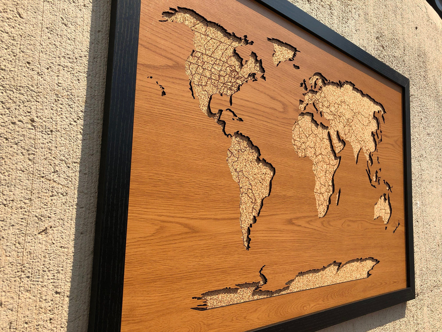 Laser Cut Wood Pushpin Map v1 - Wood