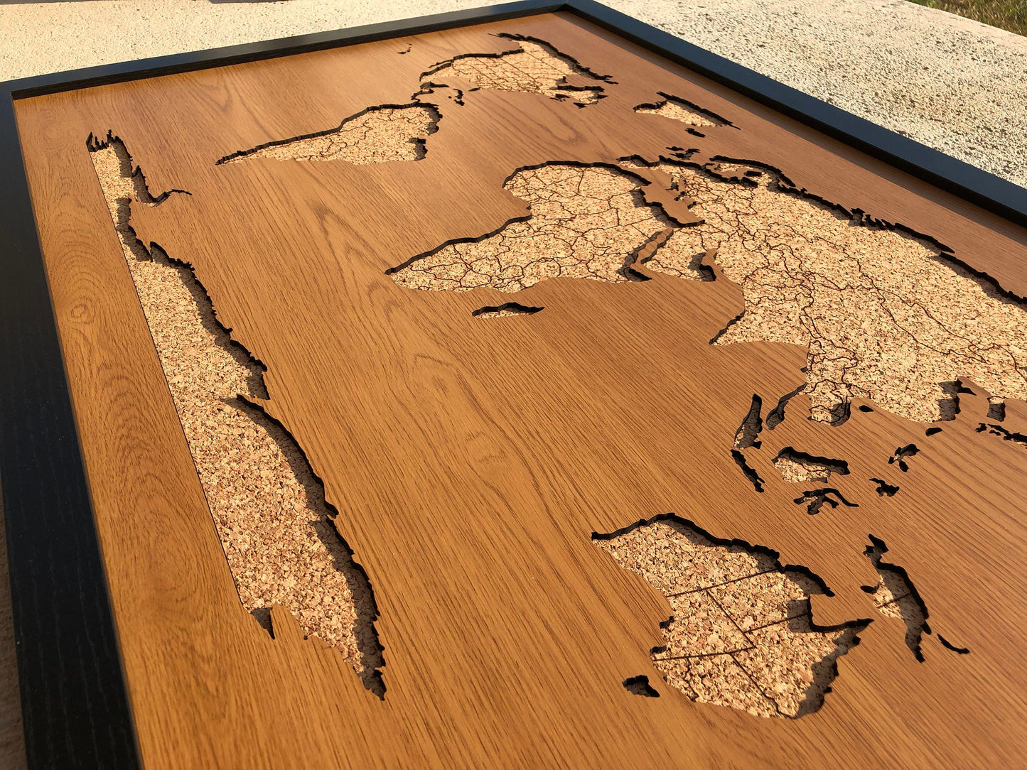 Laser Cut Wood Pushpin Map v1 - Wood