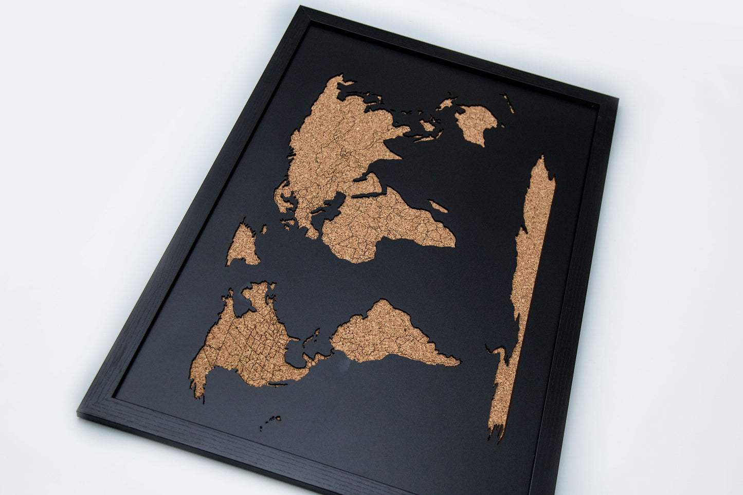 Laser Cut Wood Pushpin Map v1 - Black