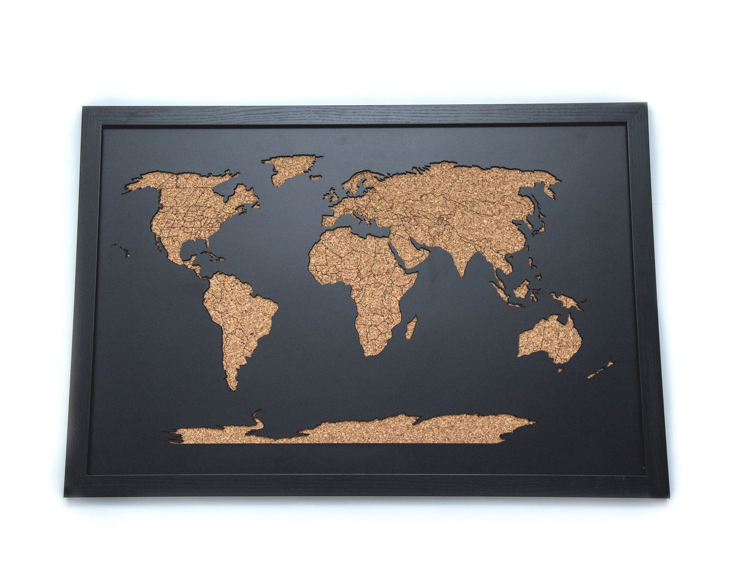 Laser Cut Wood Pushpin Map v1 - Black
