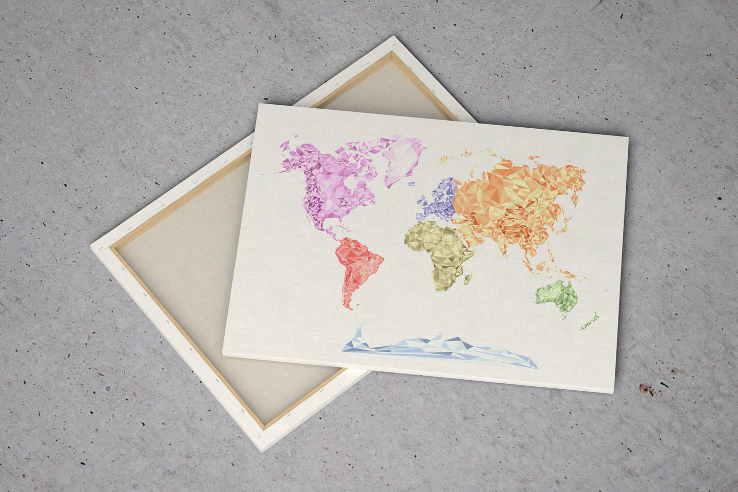 Canvas World Map | Coloured Polygons