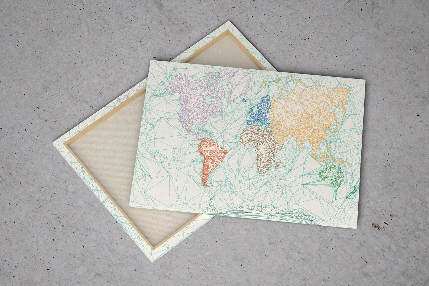 Canvas World Map | Minimalist Polygons