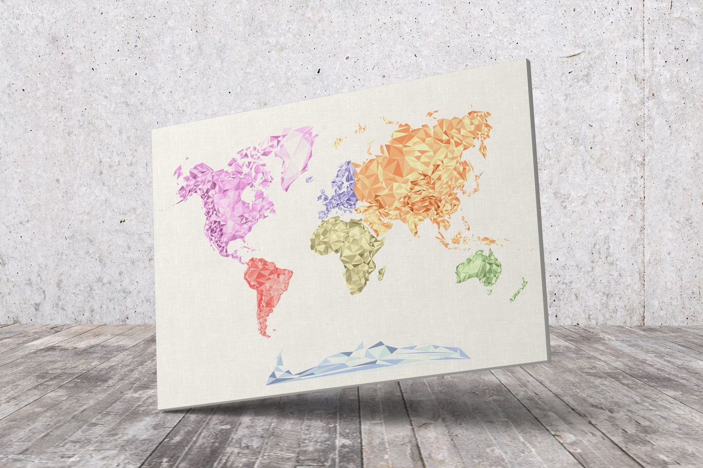 Canvas World Map | Coloured Polygons