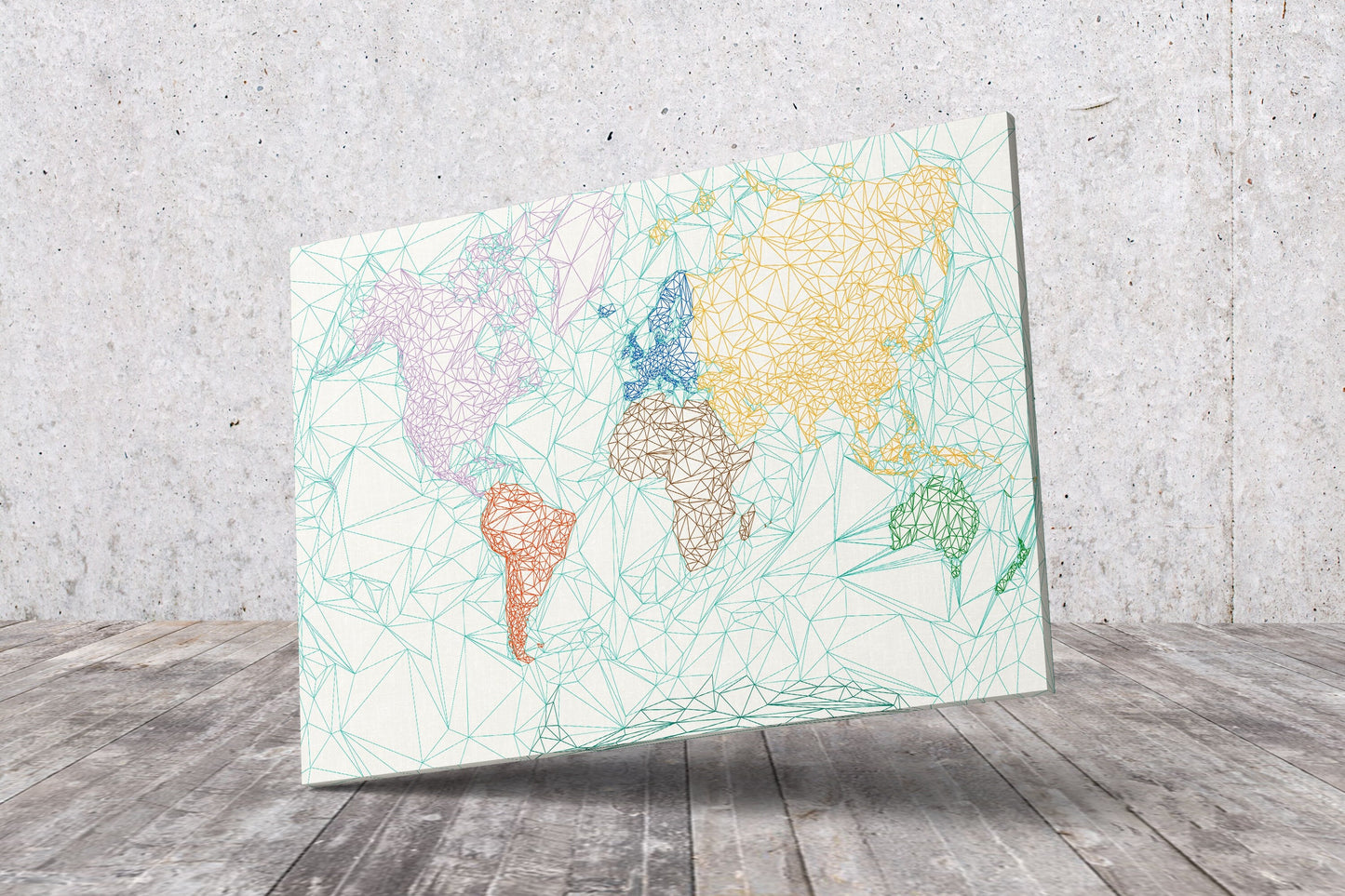 Canvas World Map | Minimalist Polygons