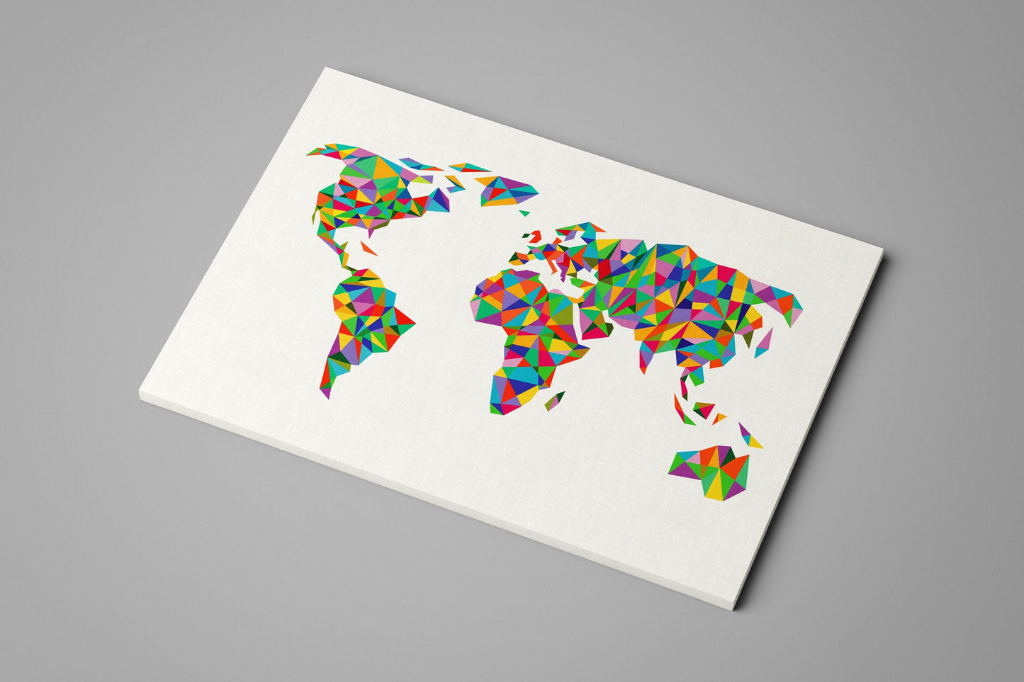Canvas World Map | Solid Coloured Polygons