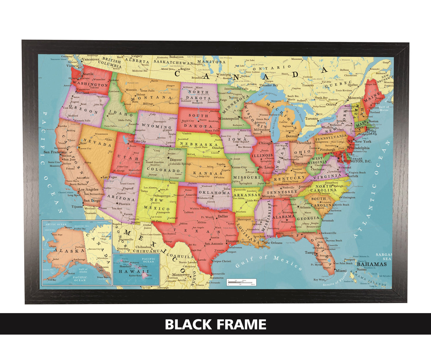 Pushpin USA Map | 36" x 24" or 24" x 18" | Vintage USA