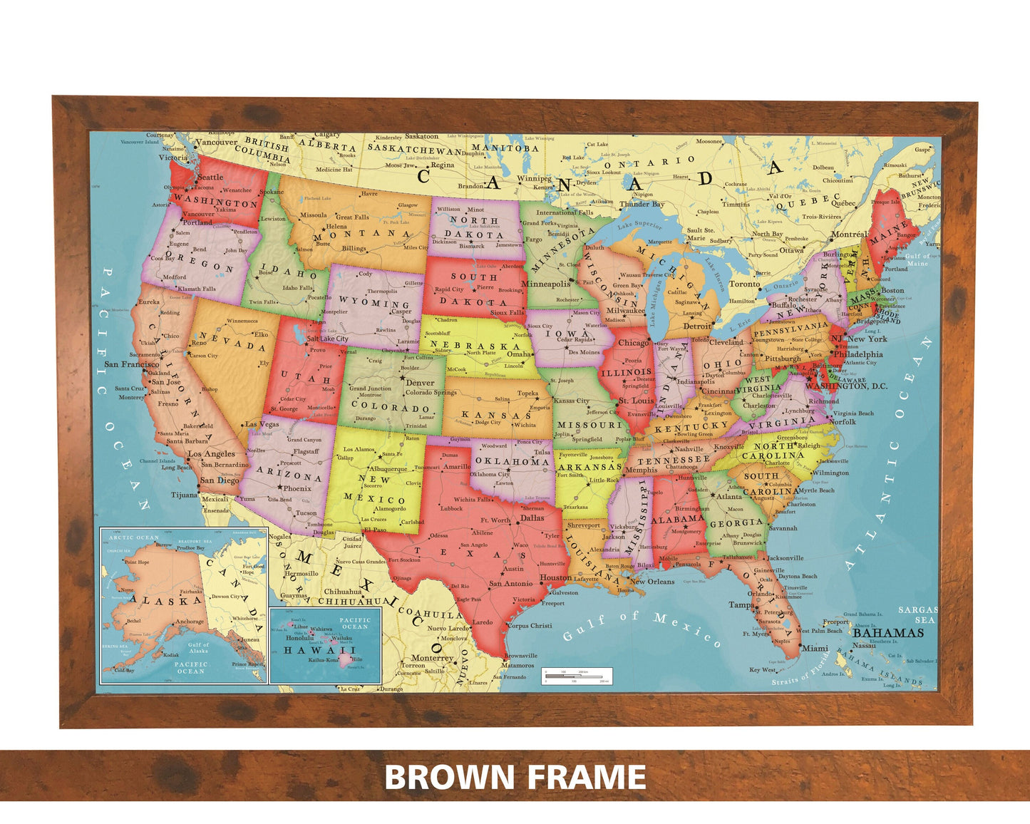 Pushpin USA Map | 36" x 24" or 24" x 18" | Vintage USA