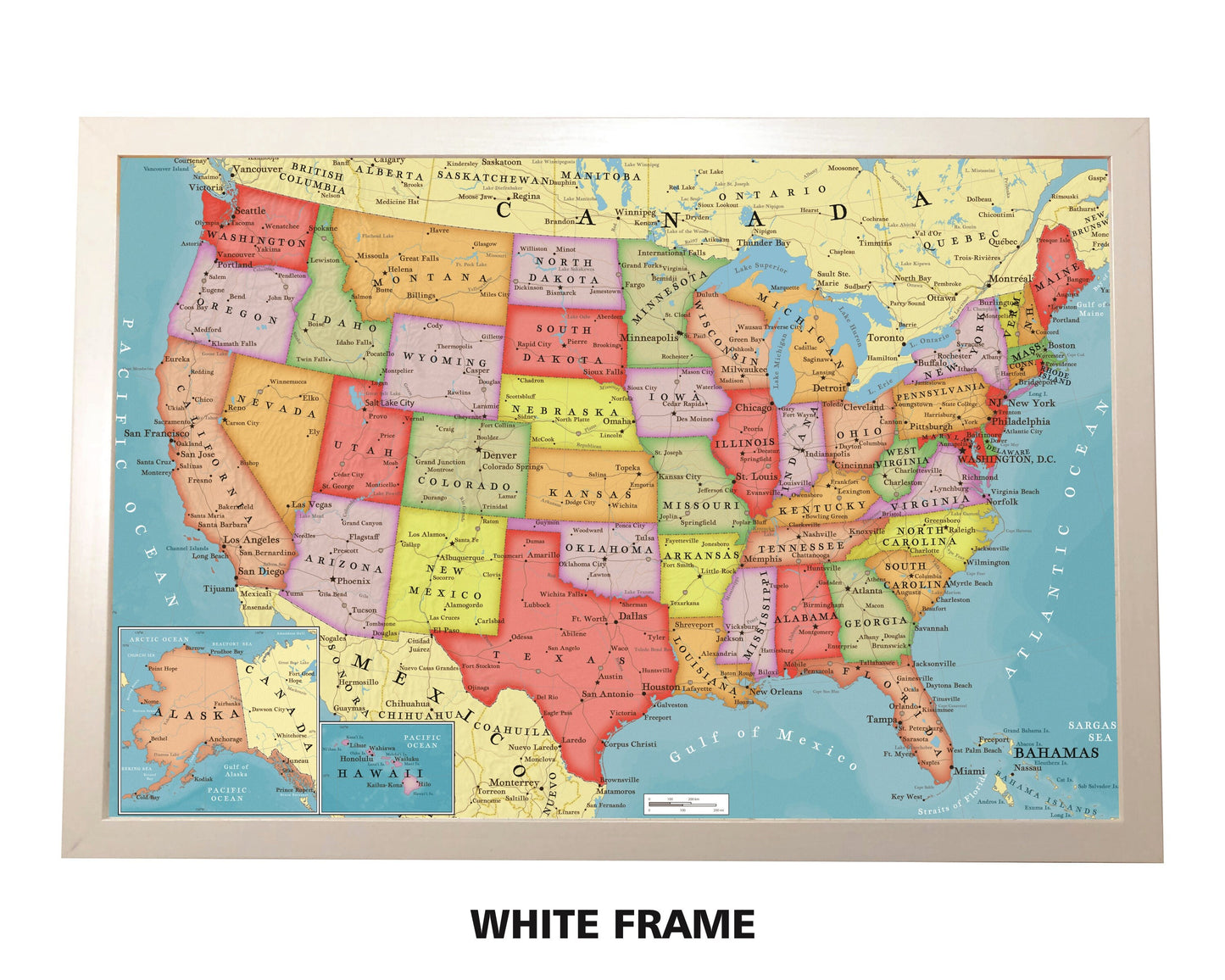 Pushpin USA Map | 36" x 24" or 24" x 18" | Vintage USA