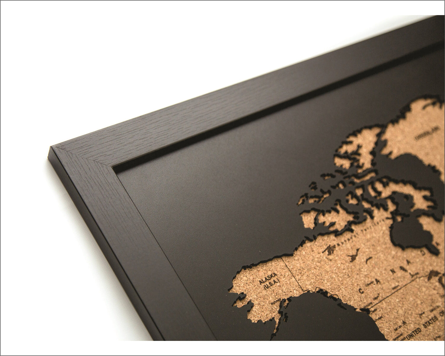 Laser Cut Wood Pushpin Map - Black