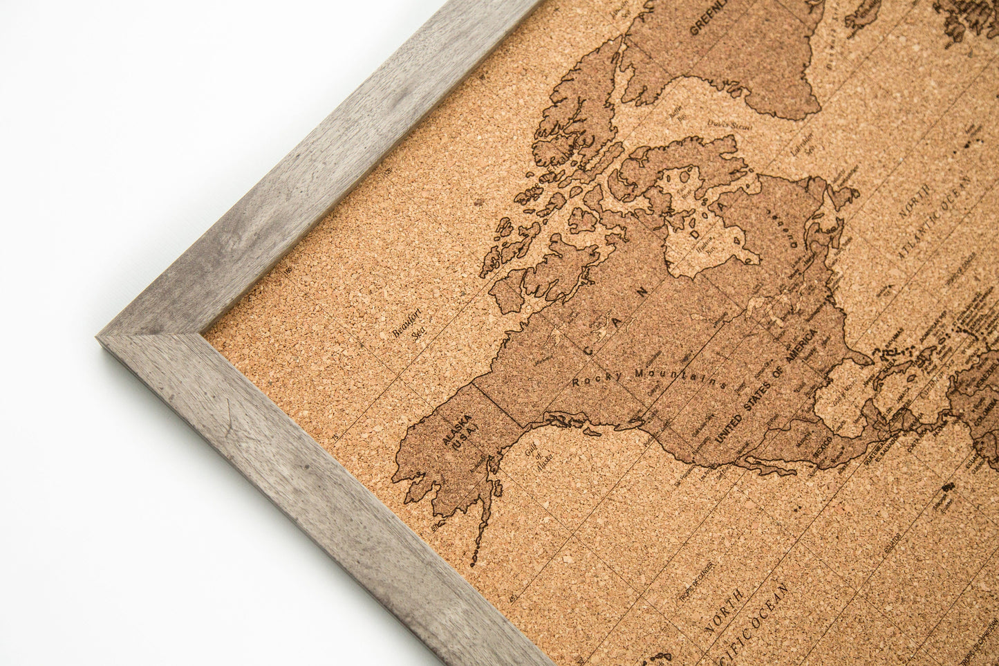 Cork Laser Engraved World Map