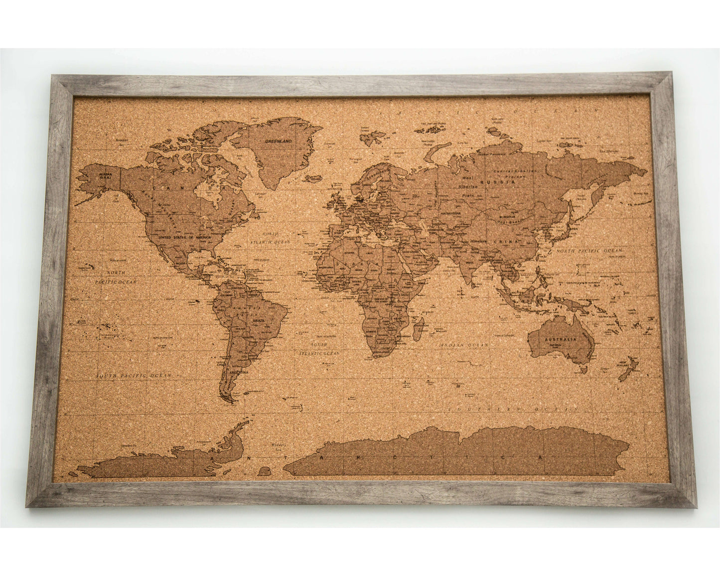 Cork Laser Engraved World Map