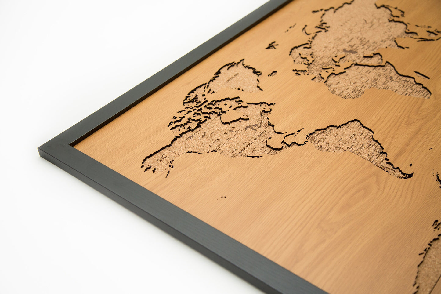 Laser Cut Wood Pushpin Map - Wood