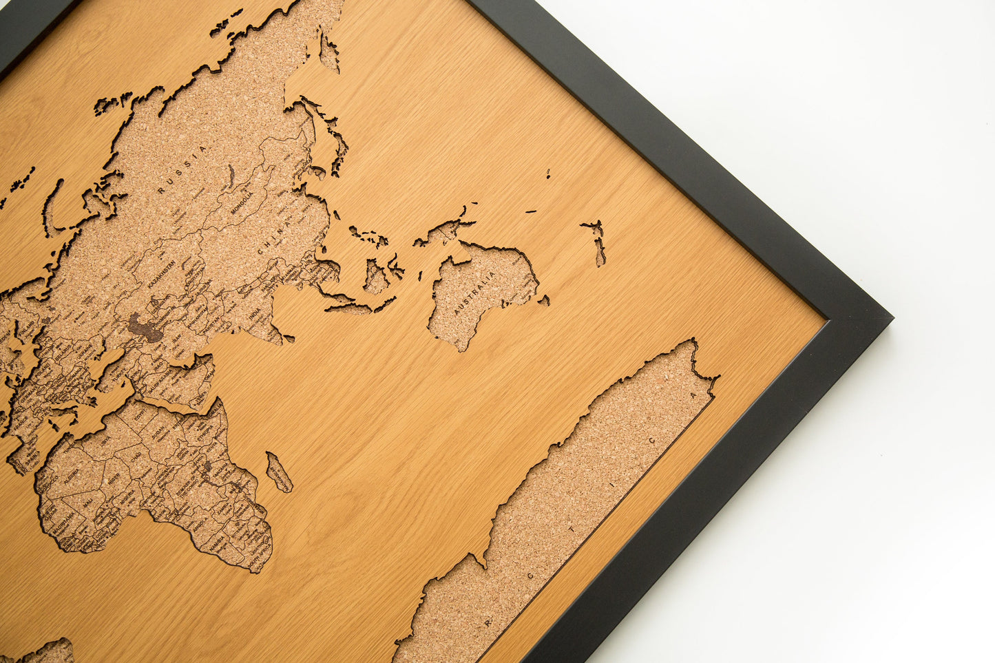 Laser Cut Wood Pushpin Map - Wood