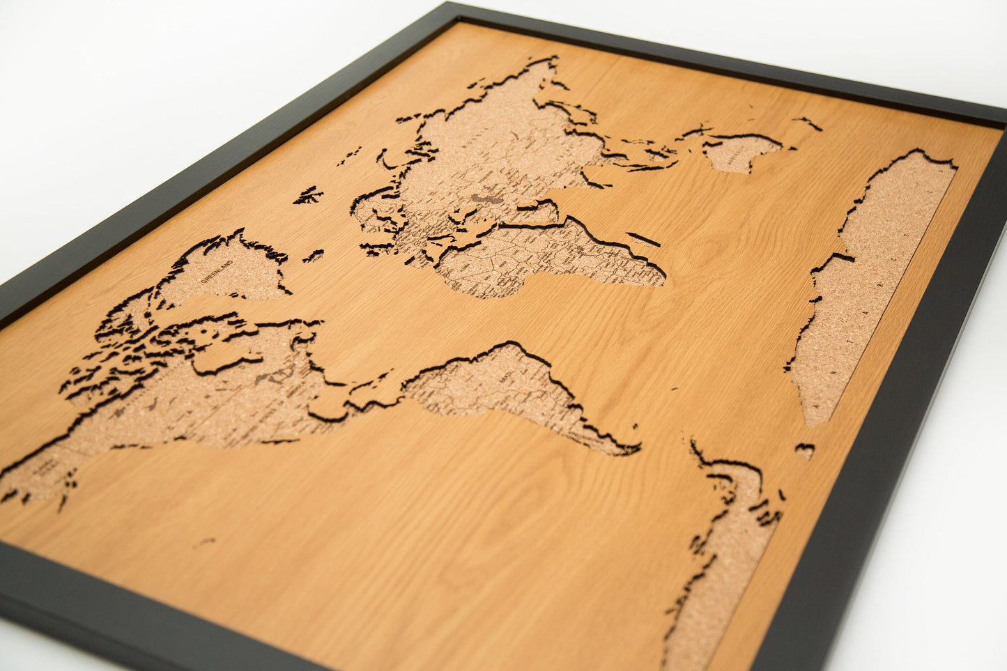 Laser Cut Wood Pushpin Map - Wood