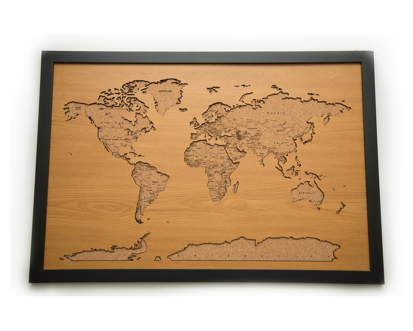 Laser Cut Wood Pushpin Map - Wood