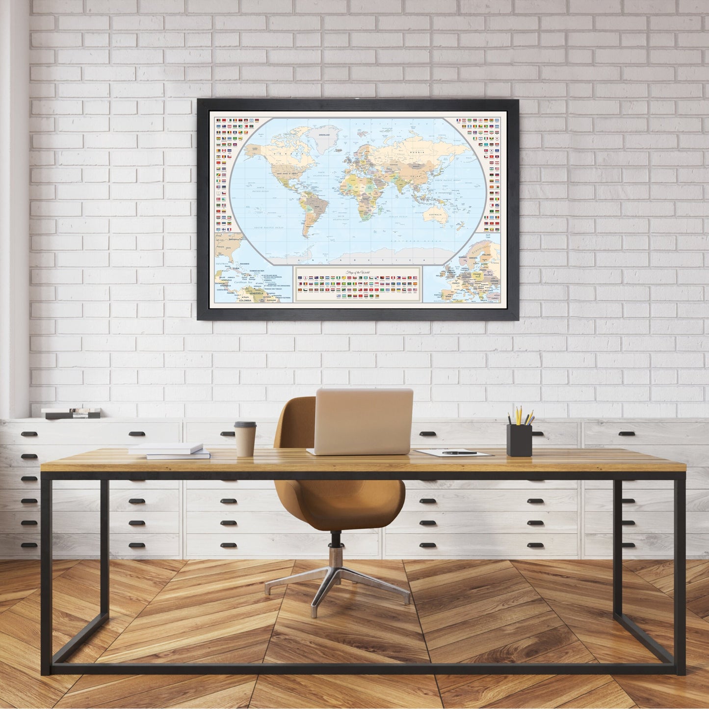 The Framed Wanderer with Flags