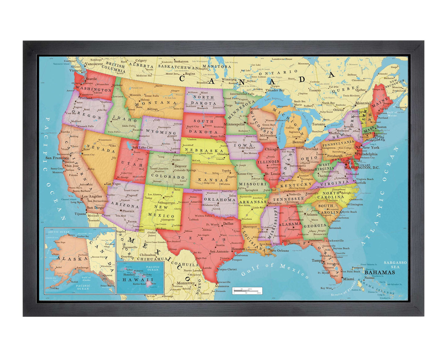 Pushpin USA Map | 36" x 24" or 24" x 18" | Vintage USA