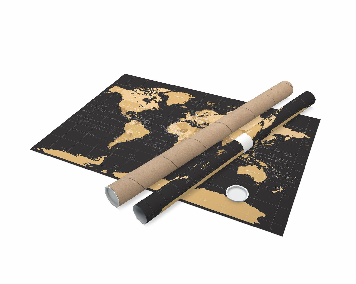 Rolled Canvas | 36" x 24" | Gold on Black