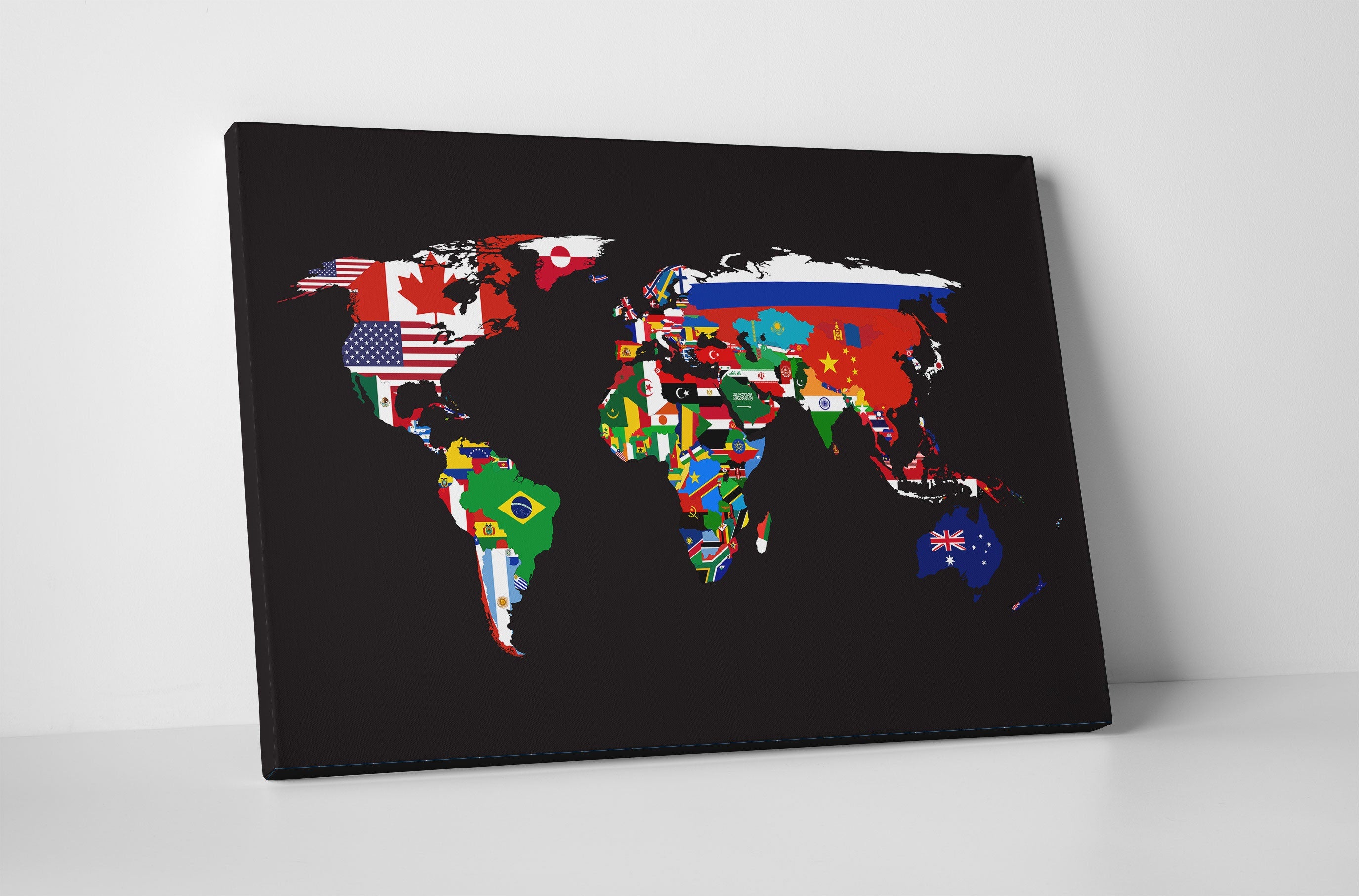 Canvas World Map | Map of Flags – Allways Artwork
