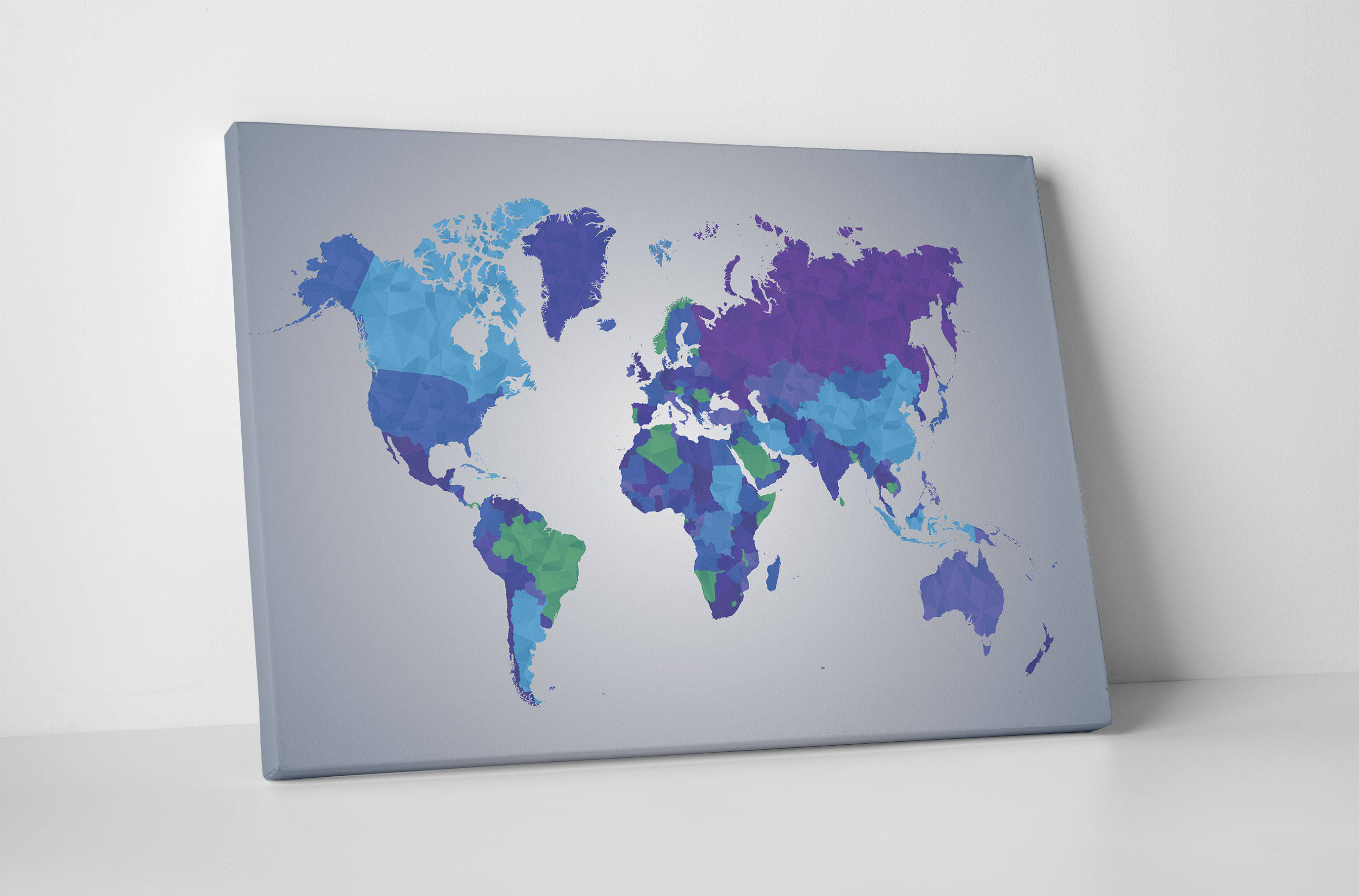 Canvas World Map | Map of Polygons – Allways Artwork
