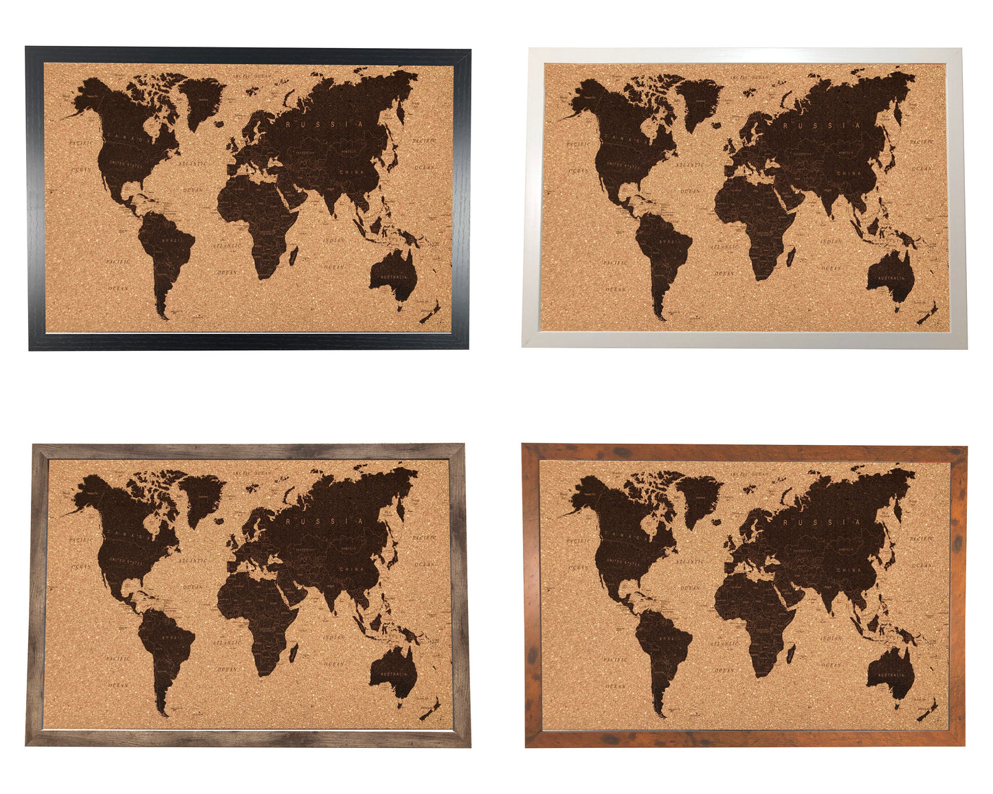 Cork Laser Engraved World Map 2