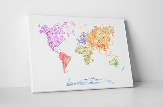 Canvas World Map | Coloured Polygons