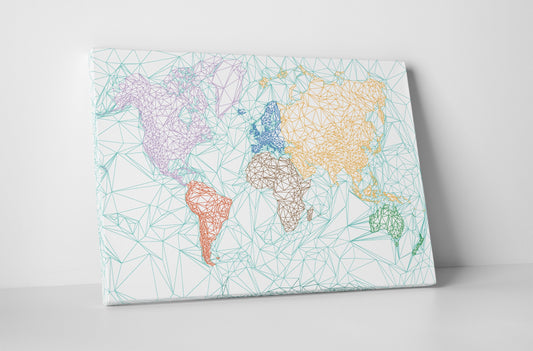 Canvas World Map | Minimalist Polygons