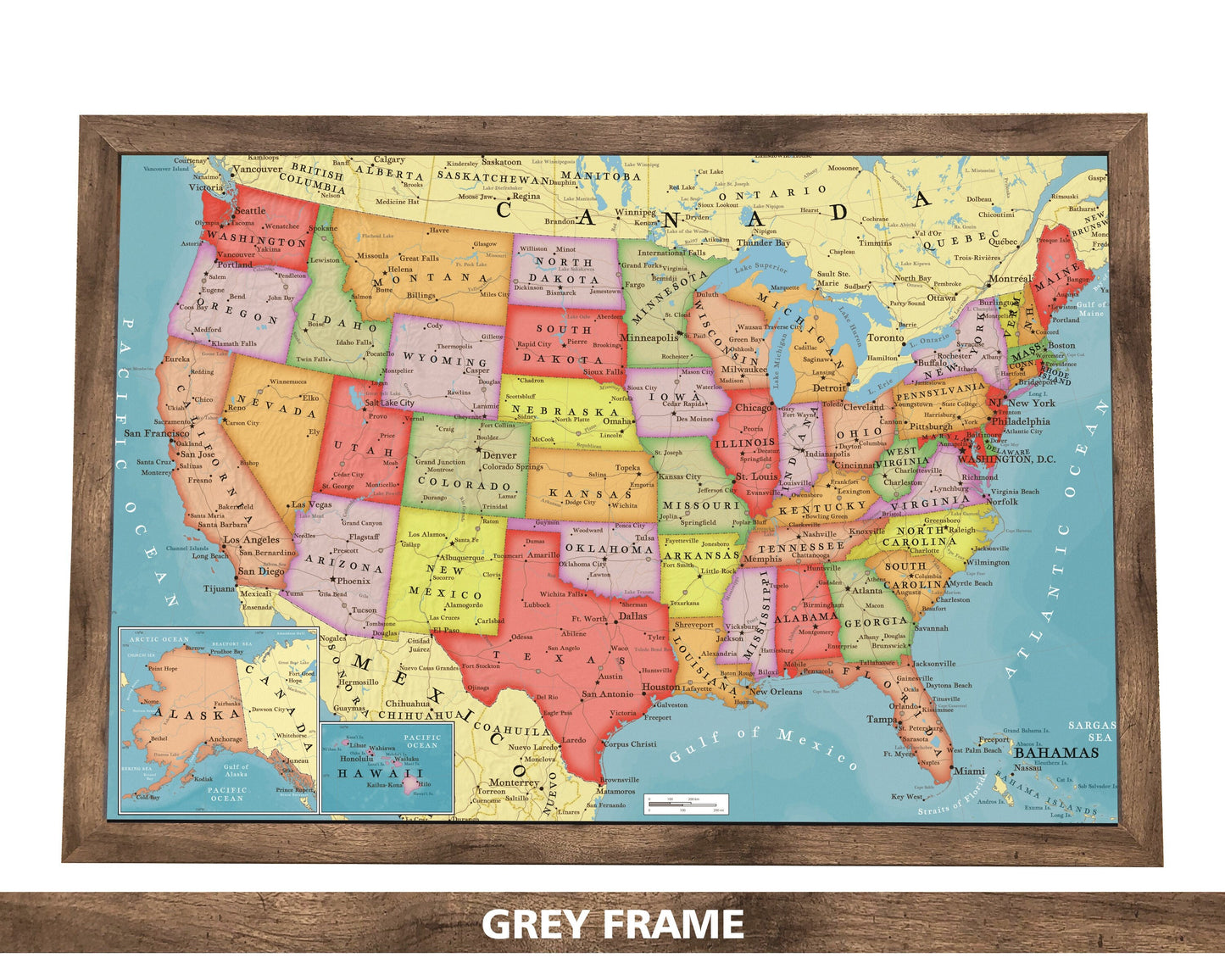 Pushpin USA Map | 36" x 24" or 24" x 18" | Vintage USA