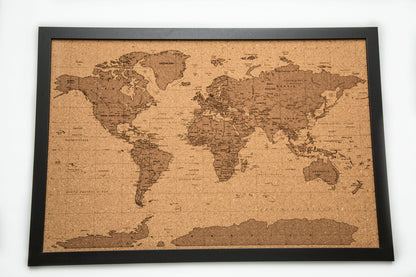 Cork Laser Engraved World Map