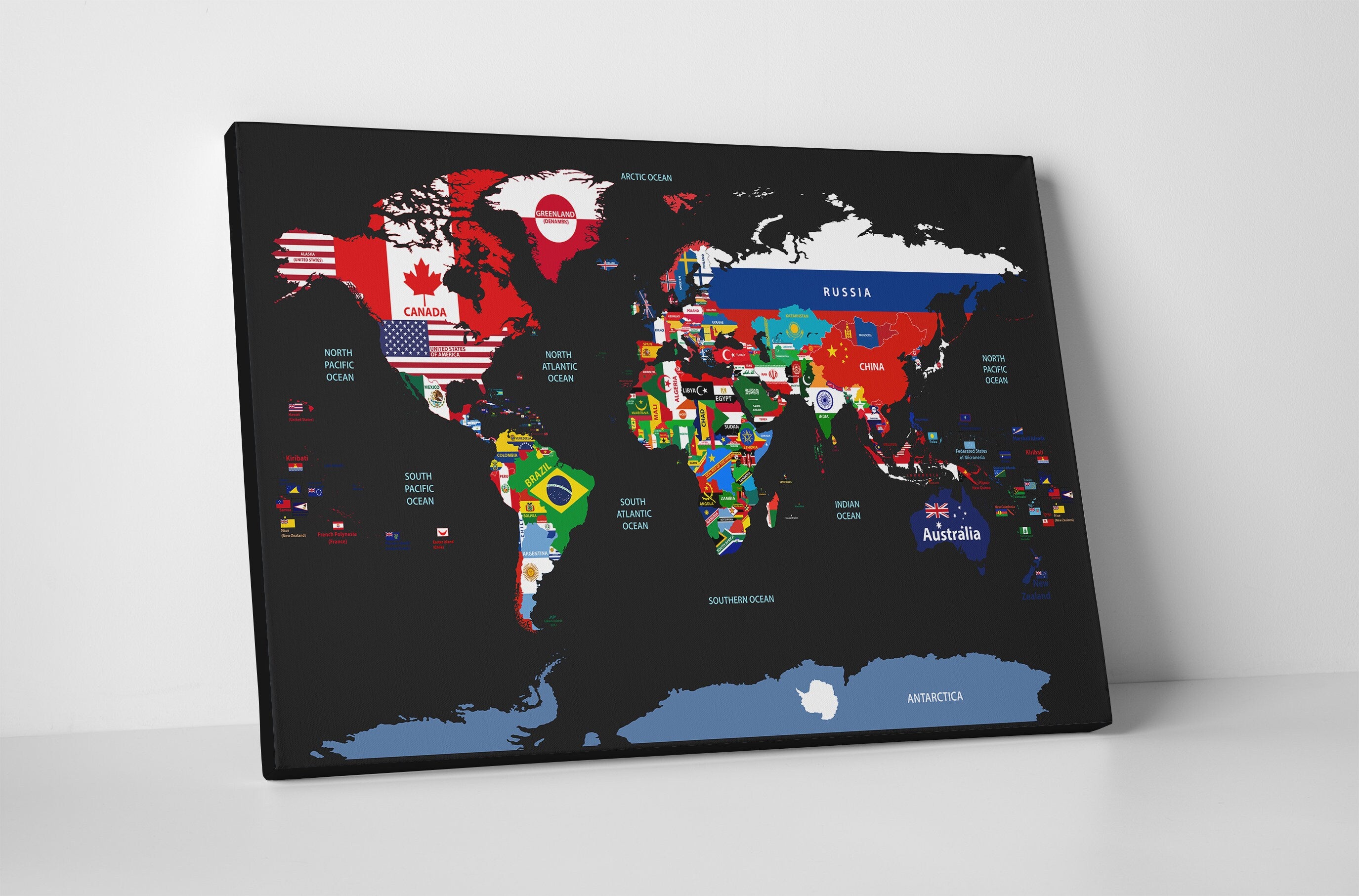Canvas World Map | Map as Country Flags (Miller) – Allways Artwork